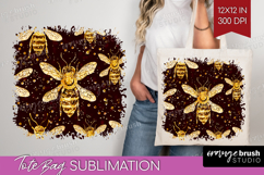 Bee Tote Bag - Honey Bee Tote Bag PNG Sublimation Product Image 1