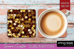 Bee Square Coaster - Honey Bee Coaster PNG Sublimation Product Image 1