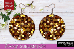 Bee Round Earrings - Honey Bee PNG Sublimation Product Image 1