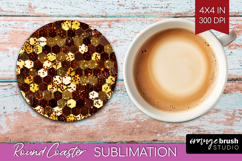Bee Round Coaster - Honey Bee Coaster PNG Sublimation Product Image 1