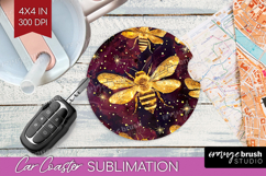 Bee Car Coaster - Honey Bee Coaster PNG Sublimation Product Image 1