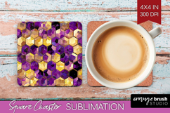 Bee Square Coaster - Honey Bee Coaster PNG Sublimation Product Image 1