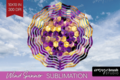 Bee Wind Spinner Sublimation PNG - Honey Bee Round Template Product Image 1