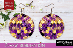 Bee Round Earrings - Honey Bee PNG Sublimation Product Image 1