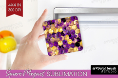 Bee Magnet Sublimation - Honey Bee Square Magnet PNG Product Image 1