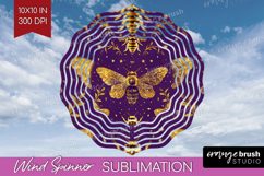 Bee Wind Spinner Sublimation PNG - Honey Bee Round Template Product Image 1