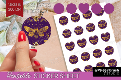 Bee Round Sticker - Honey Bee Printable Sticker Sheet Product Image 1
