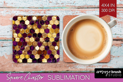 Bee Square Coaster - Honey Bee Coaster PNG Sublimation Product Image 1