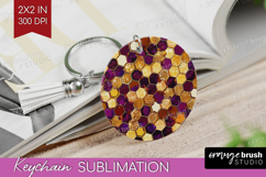 Bee Keychain PNG - Honey Bee Keychain Sublimation Product Image 1