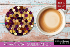 Bee Round Coaster - Honey Bee Coaster PNG Sublimation Product Image 1