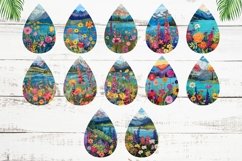 Art Flowers Teardrop Earrings Bundle, Floral Earrings Design Product Image 2
