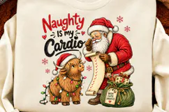 Funny Santa Highland Cow Christmas Quote Sublimation PNG Product Image 2