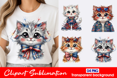 Bow Cat Clipart PNG Product Image 1
