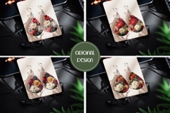 Floral Earrings Design, Summer Earrings Sublimation PNG Product Image 2