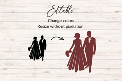 Bride And Groom Walking Silhouette SVG Product Image 2
