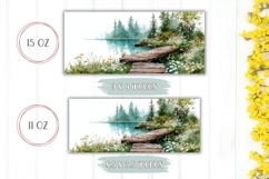 Watercolor Lake Mug Wrap Design, Nature Mug Sublimation Product Image 2