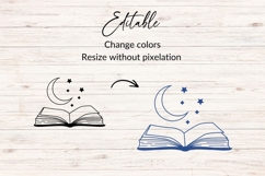 Book With Moon And Stars SVG Product Image 2
