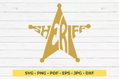 Sheriff Cut File | Star Badge Word Art Product Image 2