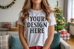 Bella Canvas 3001 Silver Christmas Shirt Mockup Product Image 1