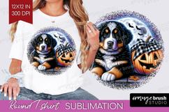 Bernese Mountain Dog Round Tshirt Background Halloween PNG Product Image 1
