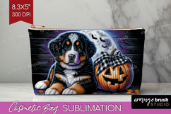 Bernese Mountain Dog Cosmetic Bag Halloween Makeup Bag PNG Product Image 1