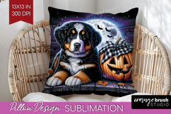 Bernese Mountain Dog Pillow Sublimation Halloween Pillow PNG Product Image 1