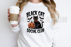 Black Cat Social Club PNG, Ghots Cat PNG Design Product Image 2