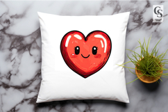 Cute Smiling Heart Illustration Clipart Sublimation PNG Product Image 3