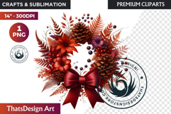 Cozy Autumn Wreath - Boho Farmhouse Fall Clipart PNG Product Image 1