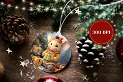Christmas Ornament PNG, Cute Christmas Mouse Gift Tag Product Image 2