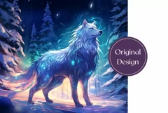 Christmas Tumbler Sublimation PNG, White Wolf Tumbler Wrap Product Image 2