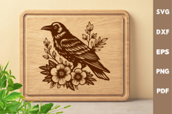 Raven Design, Cutting board, Laser cut, Cricut svg Product Image 2