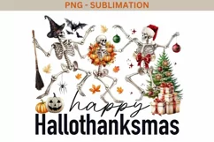 Happy Hallothanksmas PNG Digital Download for Sublimation Product Image 1