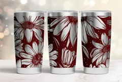 20oz Tumbler laser svg wrap| Daisy and Wildflowers pattern Product Image 3
