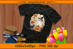 Cute Ghost Witch with Pumpkin and Cat PNG Product Image 2