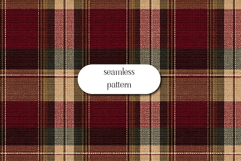 Classic Red and Brown Tartan Seamless Plaid Fabric Pattern Product Image 1