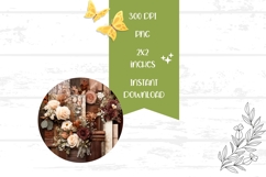 Boho Flowers Earrings, Wedding Round Earrings Product Image 2