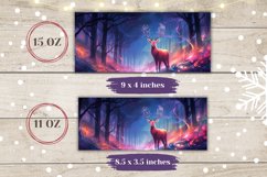 Christmas Mug Wrap, Forest Deer Coffee Mug Sublimation Product Image 2