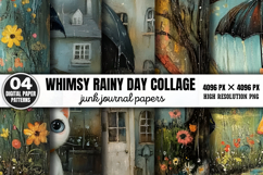 Whimsy Rainy Day Collage Journal Paper Patterns PNG Product Image 1