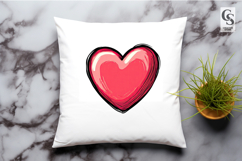 Red Shiny Heart Illustrations Clipart Sublimation PNG Product Image 3