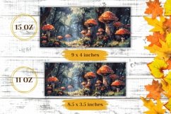 Watercolor Mushrooms Mug Design, Watercolor Forest Mug PNG Product Image 2