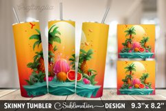 Summer 20 oz Skinny Tumbler Sublimation Designs Product Image 3