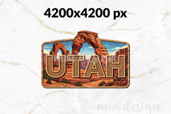 Utah State PNG, Vintage Delicate Arch Desert Sublimation Product Image 2