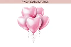 Valentine balloons png design for T-shirts Product Image 2