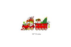 Christmas gnomes elves on a train Christmas Steam locomotive Product Image 2