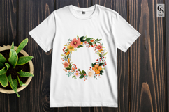 Colorful Floral Wreath Clipart Sublimation PNG Product Image 2