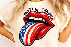 Party in The USA PNG, American Flag Lips PNG, 4th of July Product Image 1
