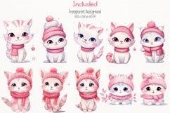 Winter Pink Cat 46 Cliparts Collection Product Image 2