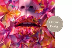 Colorful Lips Tumbler Design, Floral Tumbler Sublimation Product Image 2