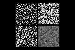 Black and White Doodle Patterns 4 Seamless Designs Product Image 1